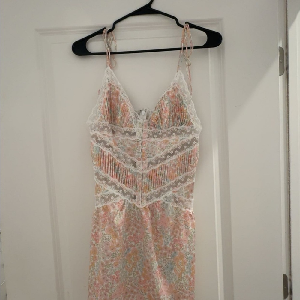 For Love And Lemons Pink Floral Lace Dress